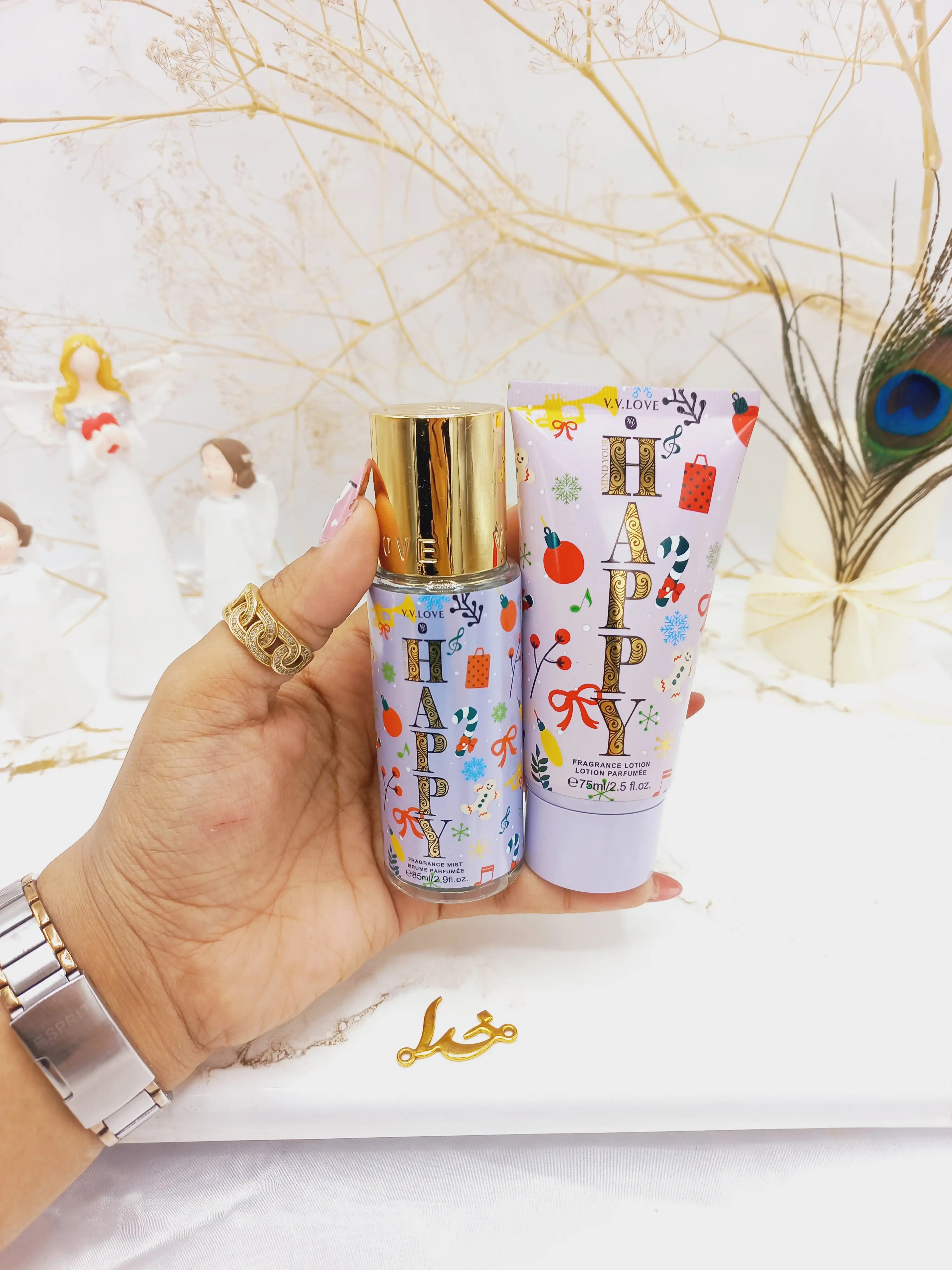 ست خفن بادی اسپلش و لوسیون خوشبو وی وی لاو (یاسی) کد VL9059