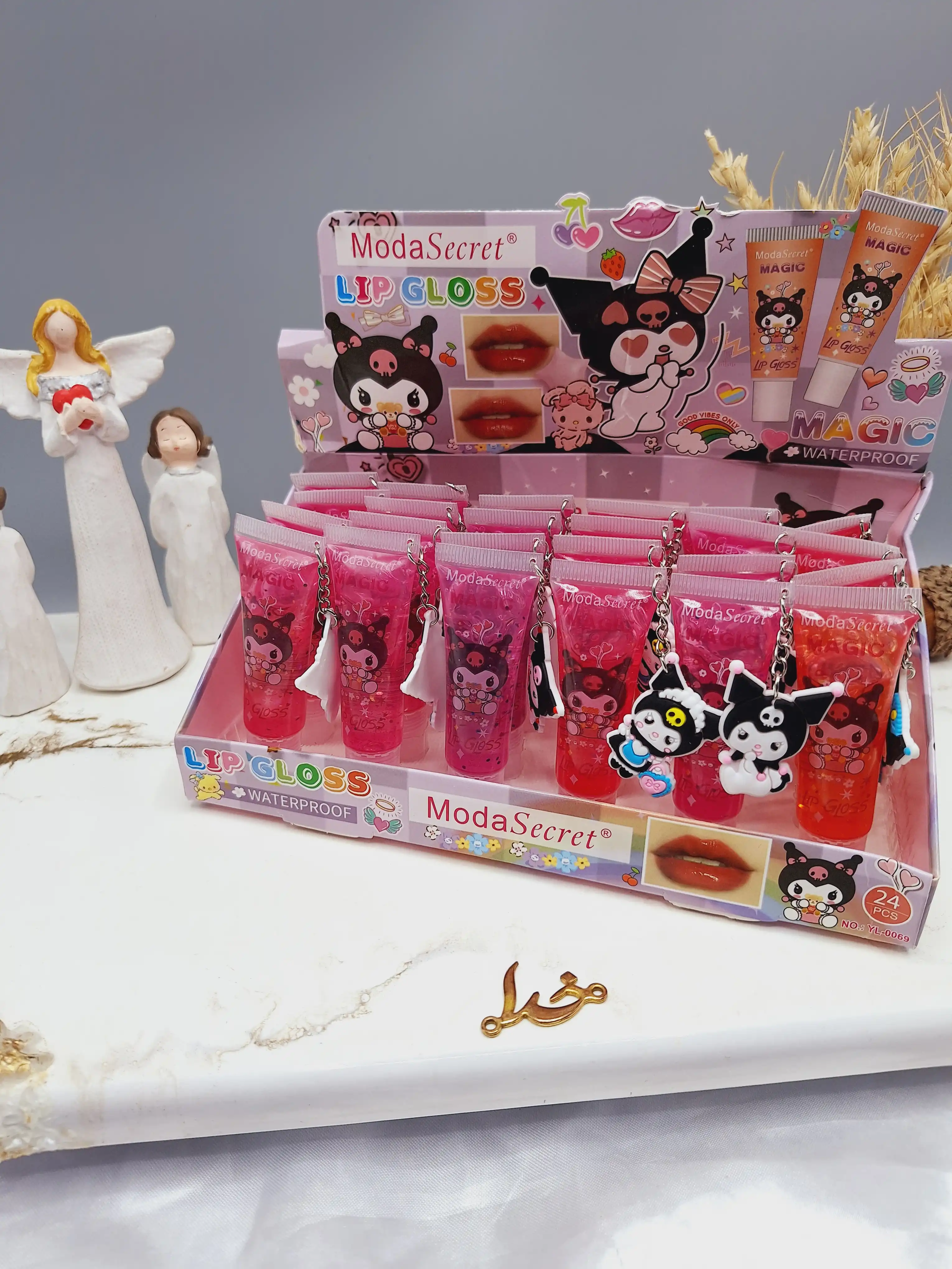 لیپ گلاس گیلیتری آویز دار طرح دلقک کد YL_0069
