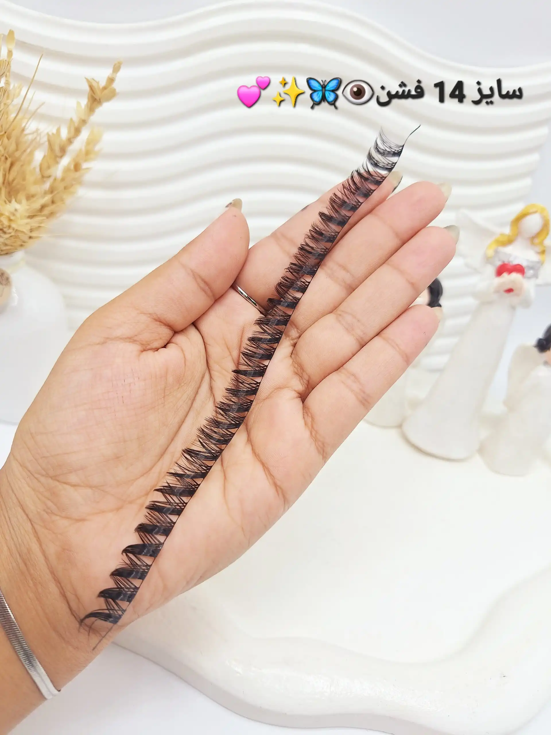 مژه مصنوعی کاشت فیشر ریسه‌ای (سایز ۱۴ فشن) (بالاترین کیفیت مژه کاشت)