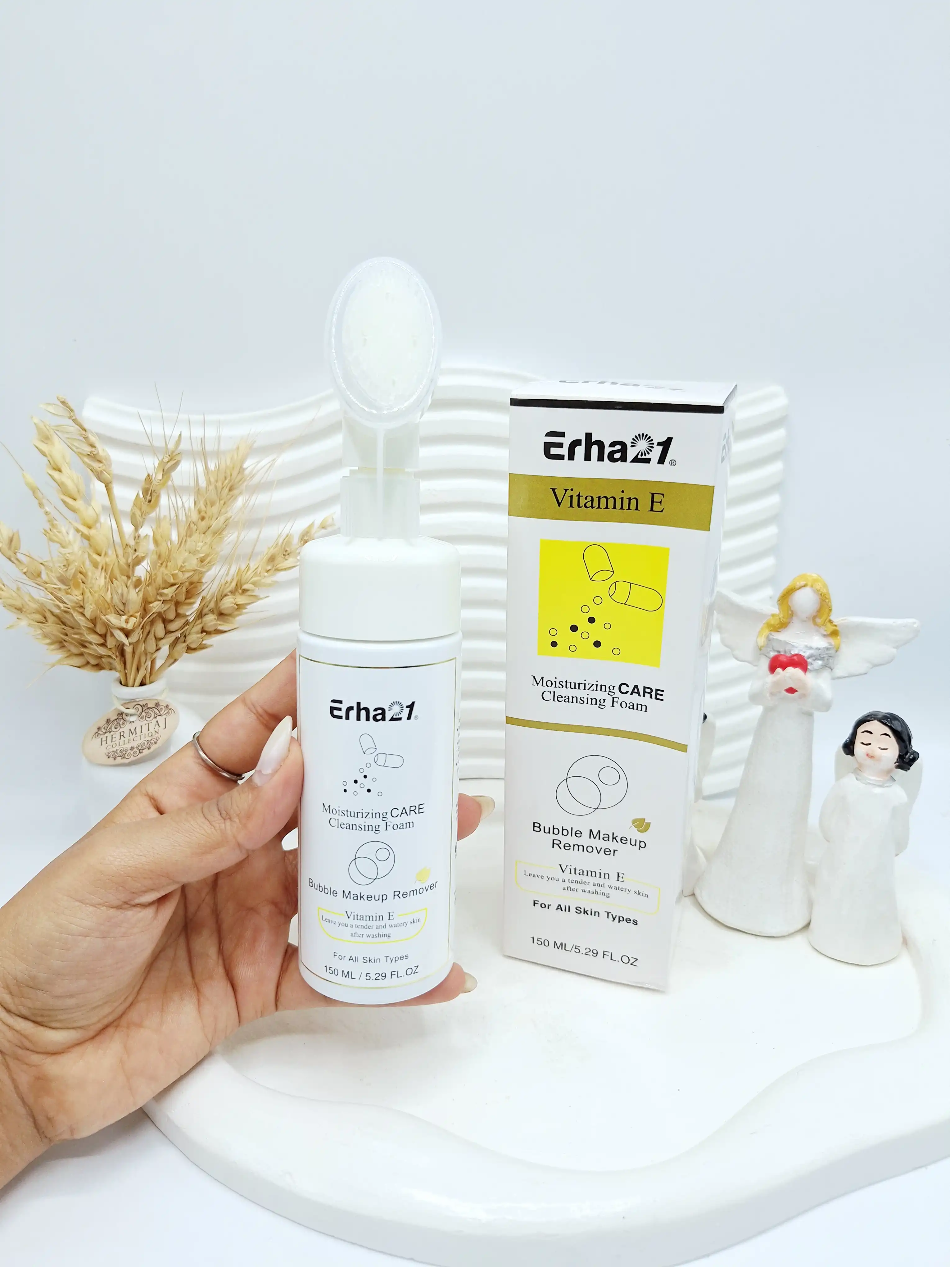 فوم پاک کننده حبابی برند ویتامین E برند Erha21 کد 6386