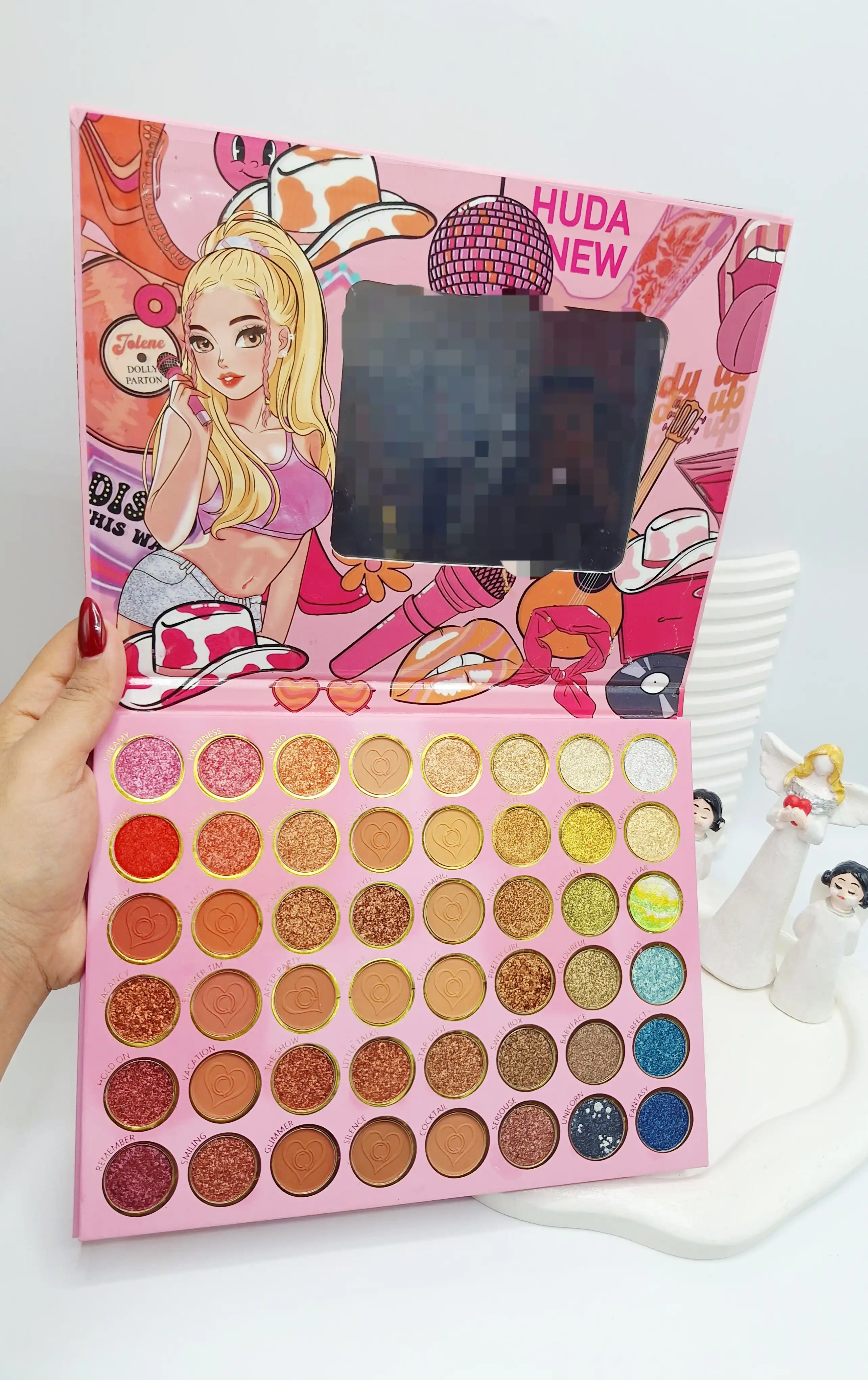 پالت سایه کتابی طرح دختر مو بلند برند HODA NEW کد 7560