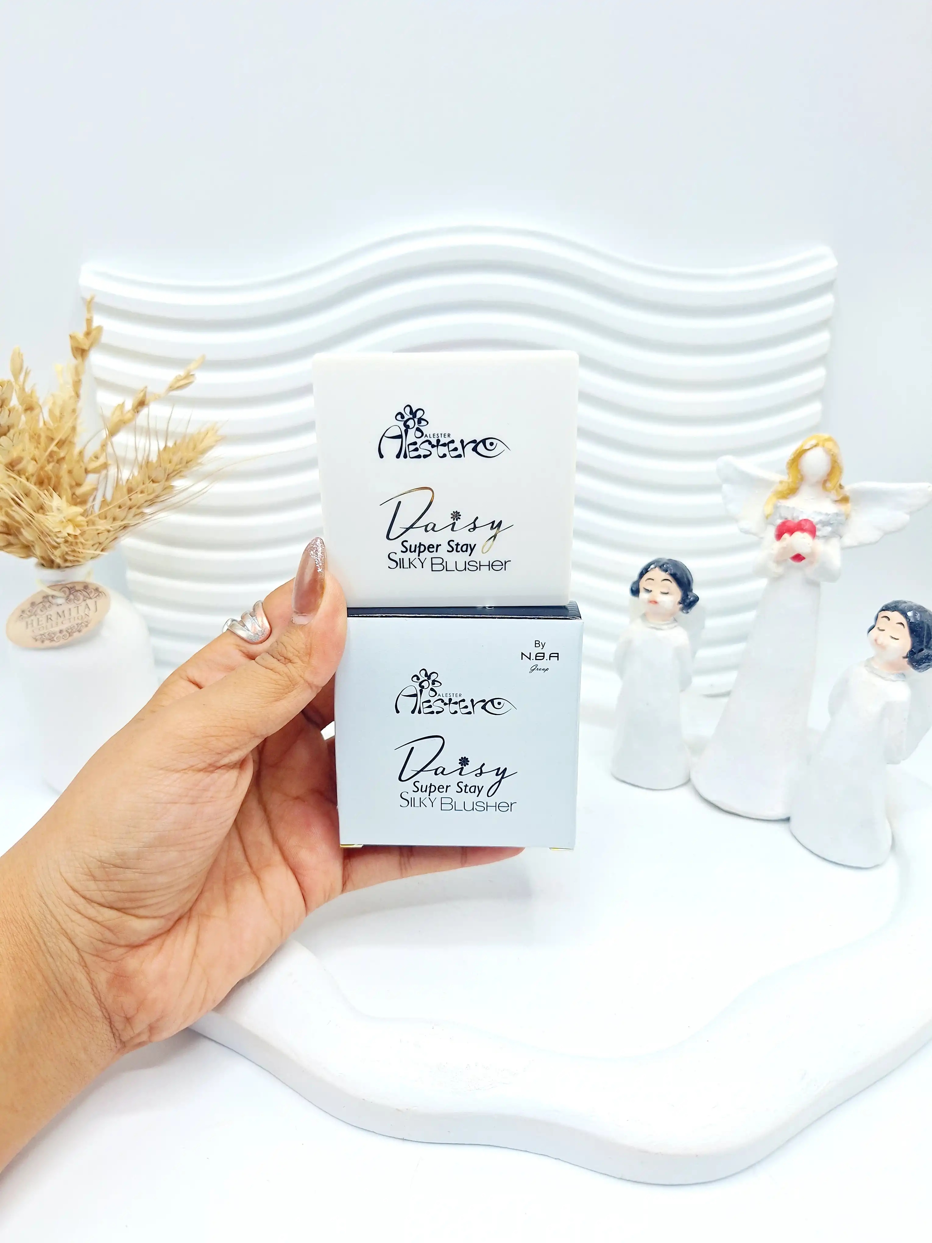 پالت رژ گونه پودری برند آلستر کارتن نقره ای